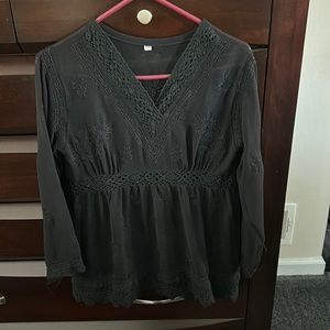 Flowy sheer black blouse